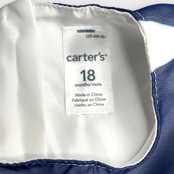 Carter’s - Woven Striped Dress with Bow - Navy/White - Size 18 months - Picture 4 of 6